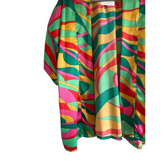 If She Loves Women's Small Multicolor Secret Garden Lightweight Kimono - Picture 7 of 15